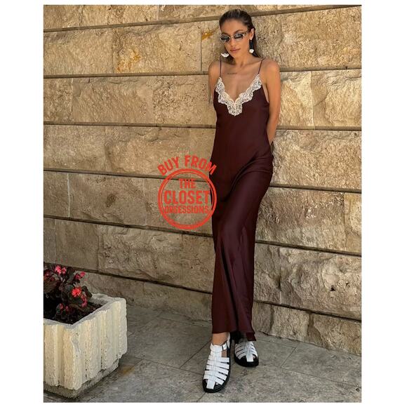 RARE!!! ZARA BLOGGER FAVE!!! Satin Effect Maxi Dress NWT - Picture 11 of 17